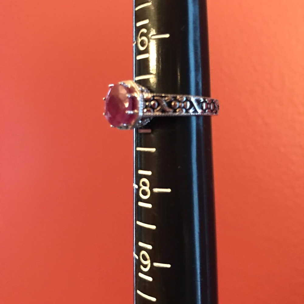 Red Cranberry Ruby 925 Sterling Silver Ring - image 8